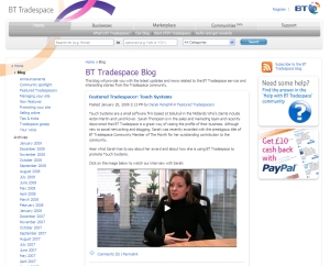 BT Tradespace Interview at Touch Systems